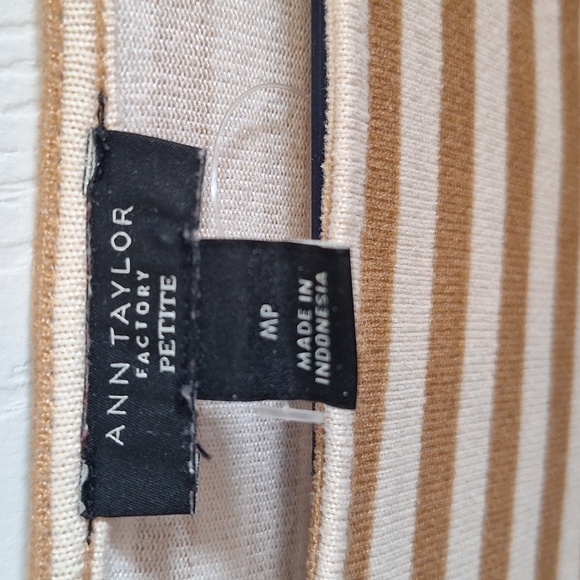 Cream and tan striped shirt with twist front - Picture 5 of 7